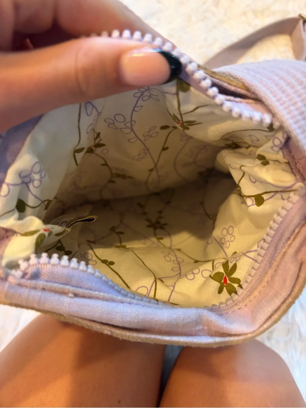 Sherpani Mauve Crossbody with Olive Accents